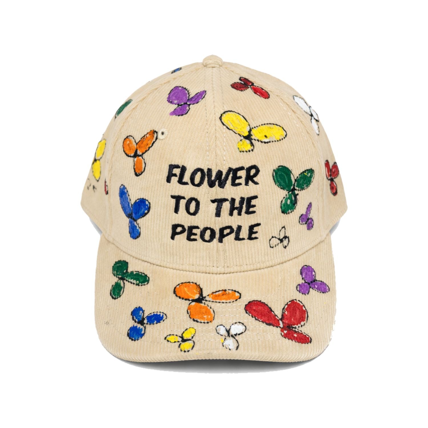 Flower to the People Embroidered Cap – Beige