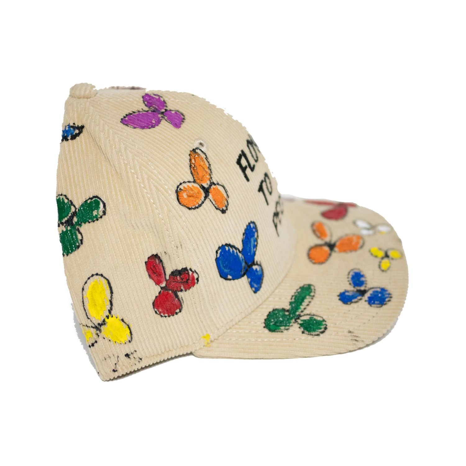 Flower to the People Embroidered Cap – Beige