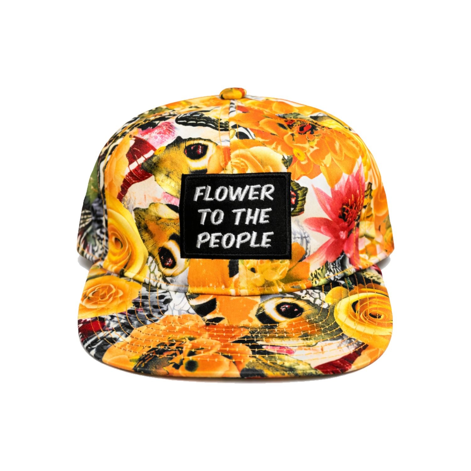 Flower to the People Floral Snapback Cap – Yellow/Orange