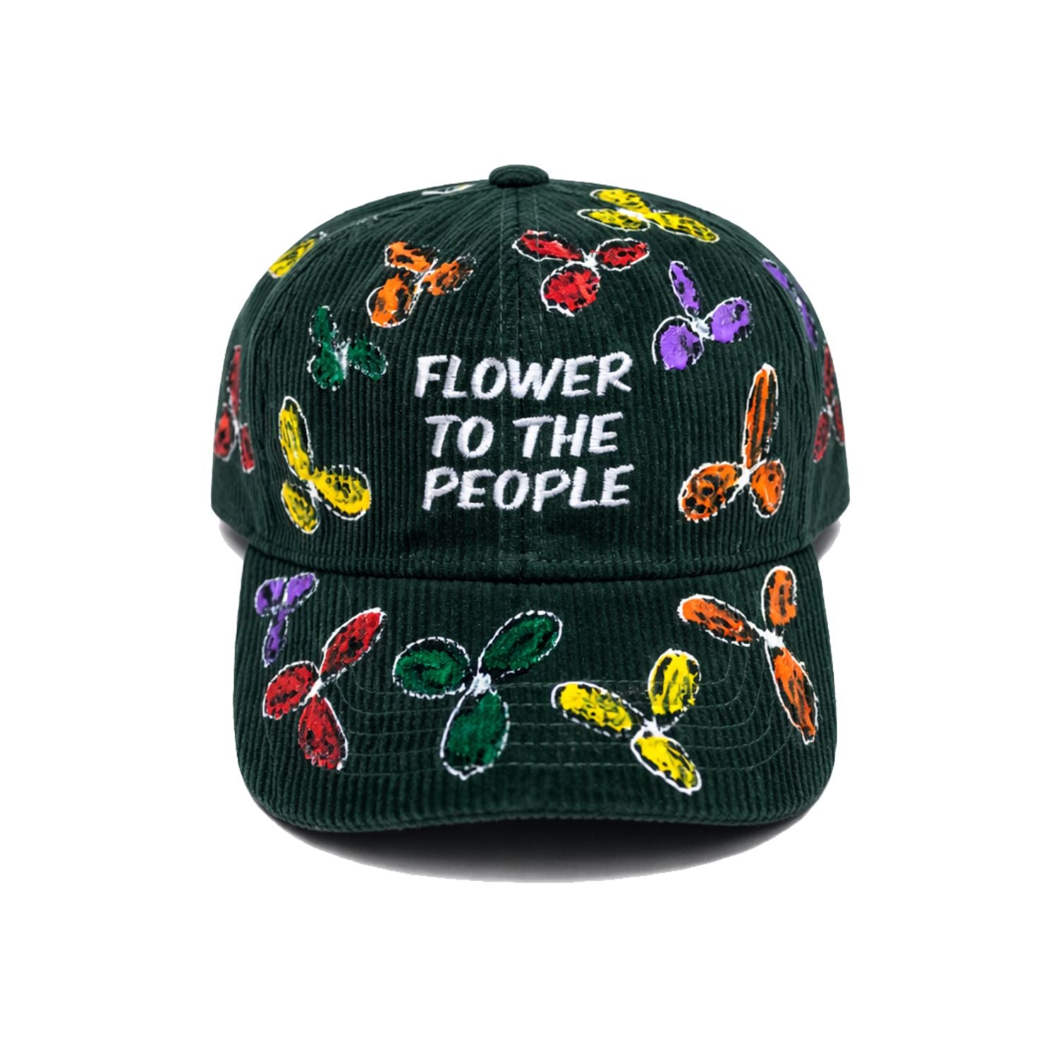 Flower to the People Embroidered Cap – Dark Green