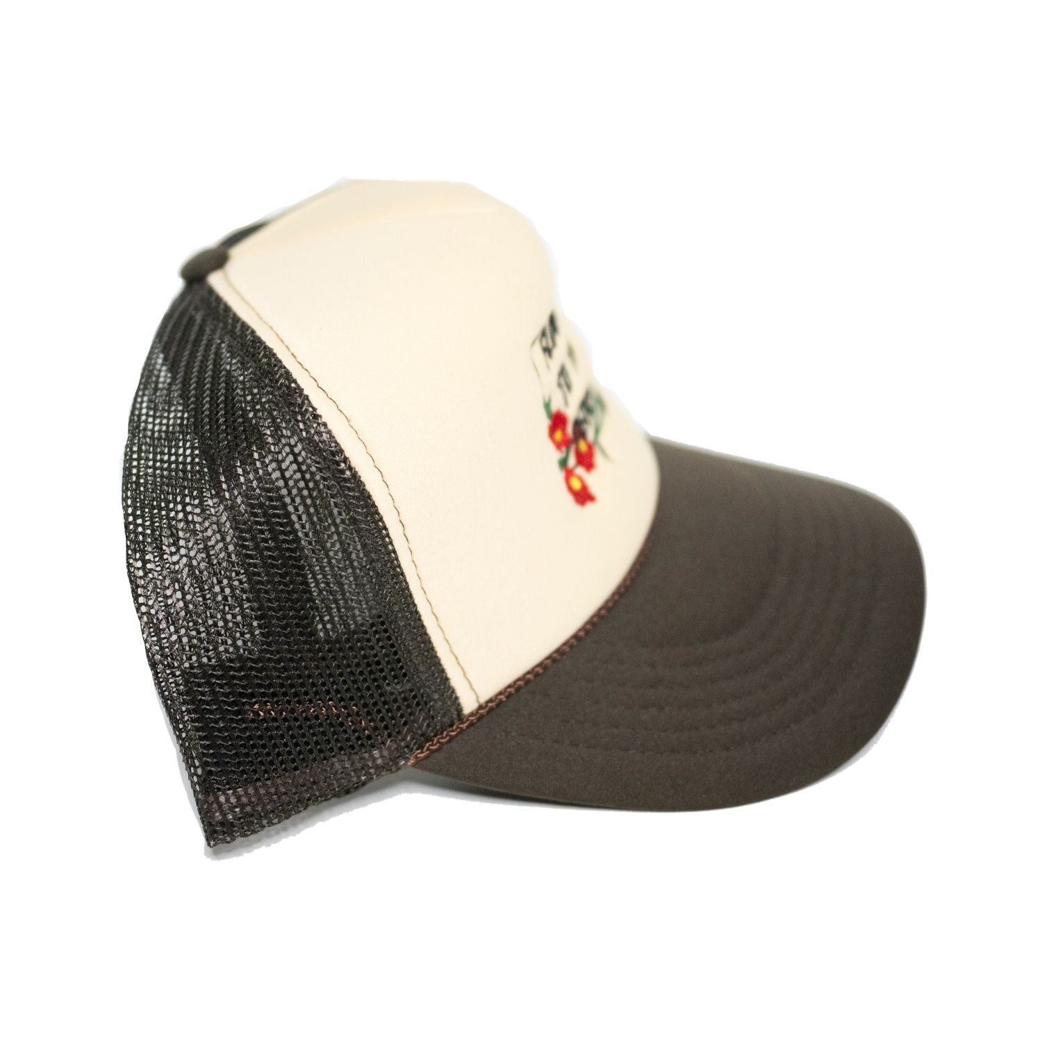 Flower to the People Trucker Cap – White & GREEN